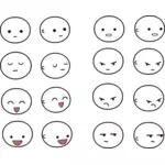 Vector drawing of expressions emoticon-like sets