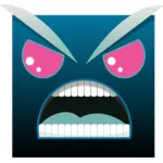Vector illustration of angry square with face