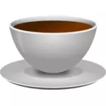 Fotogerçekçi kahve bir fincan tabağı ile vektör görüntü