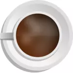 Vectorillustratie van fotorealistische koffiekopje met bovenaanzicht