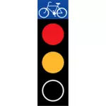 矢量图的红色和琥珀色交通灯自行车