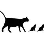 Silhouette of three cats