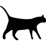 Silueta vector miniaturi de pisica neagra