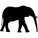 Silhouette vector image of elephant