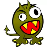 Vector image of angry green monster