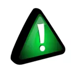 Vector drawing of exclamation mark in green triangle