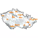 Vector kaart van Tsjechië