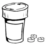 Vektor ClipArt av piller och flaska