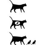 Ícones do vetor de gato
