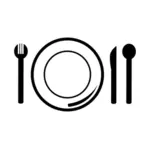 Plate with cutlery vector