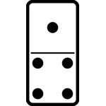 Domino tile double one vector image | Public domain vectors