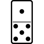 Domino tile double one vector image | Public domain vectors