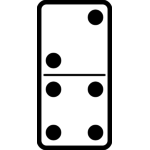 Domino tile double one vector image | Public domain vectors