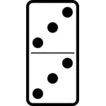 Domino tegel dubbele drie vector afbeelding