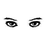 Vektorbild av kvinnans ögon och ögonbryn