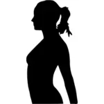Vector silhouette of a female person