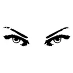 Vector clip art of evil woman's eyes