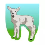 Vector illustration of young lamb
