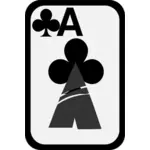 Ace of Clubs funky playing card vector clip art