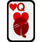 Koningin van hart funky speelkaart vector illustraties