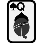 Königin der Spaten funky Spielkarte Vektor-ClipArt