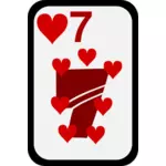 سبعة من قلوب غير تقليدي لعب بطاقة ناقلات قصاصة الفن
