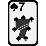Sieben der Spaten funky Spielkarte Vektor-ClipArt
