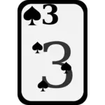 Three of Spades funky playing card vector clip art