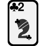 Two of Clubs funky playing card vector image