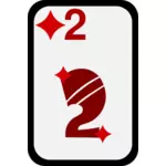 Two of Diamonds funky playing card vector clip art