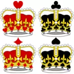 Selection of king crowns vector illustration