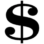 Vektor znak dolaru peníze