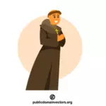 Монах в плаще с капюшоном