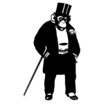 קוף לובש חליפה בתמונה וקטורית