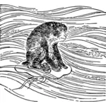 Graphics of monkey riding a jellyfish