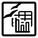 Vector illustration of monochrome spreadsheet file type sign