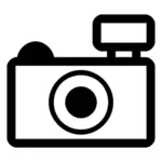 簡単な写真カメラ輪郭のアイコン ベクトル図