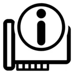 Vector image of monochrome hardware information KDE icon