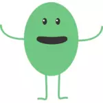Vector image of green egg monster