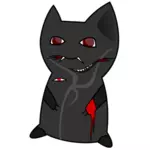Caricatura de desenho animado de gato preto