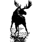 Vector clip art of moose from the back