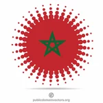 Marockos flagga halv tons form