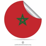 Etiqueta adhesiva de pelar bandera de Marruecos