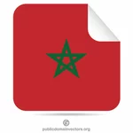 Cuadrado pegatina bandera de Marruecos