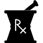 Pharmacy mortar and pestle silhouette
