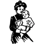 Ibu dan bayi dalam pelukannya