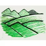 Handgetekende illustratie van bergen