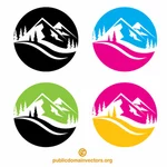 Mountain äventyr logotyp design
