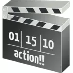 Ilustração vetorial placa de badalo de ação de filmagem