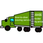 Vector drawing of closed moving truck